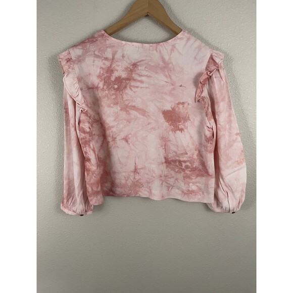 Madewell Tie Dye Ruffle Shoulder Top 100% Viscose - Picture 5 of 5